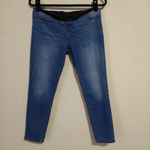 Isabel Maternity Blue Skinny Crop Jeans Over Belly Denim Pants Size 4 S